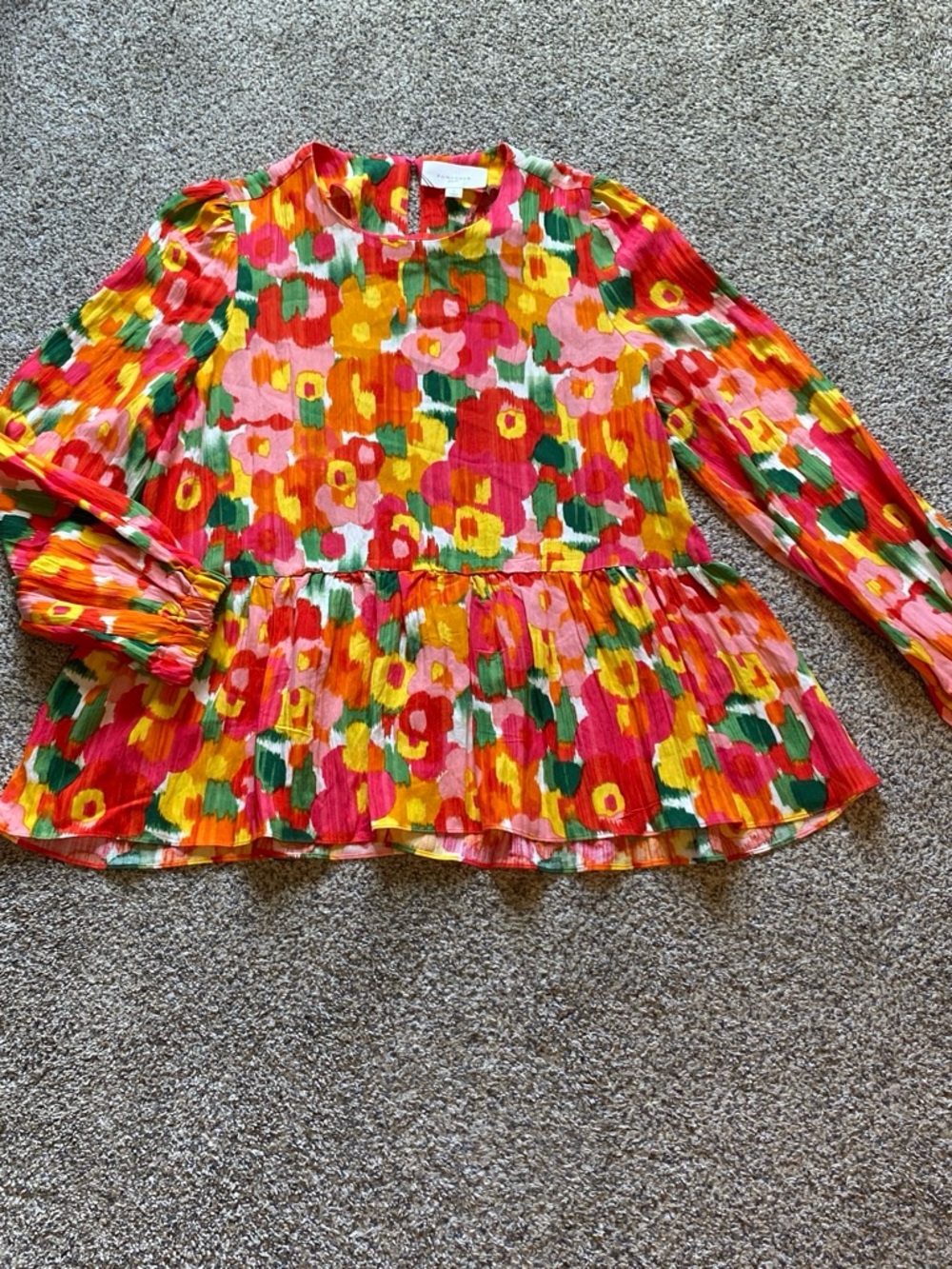 Pomander Place by Tuckernuck Women’s Multicolored Floral Peplum Top Size L